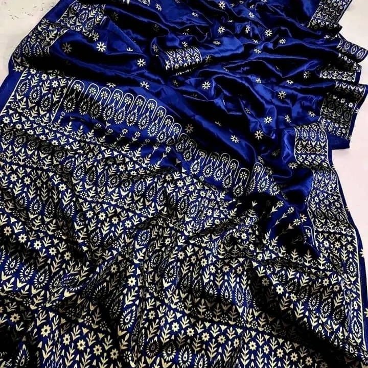 জাপানি সিল্ক শাড়ি নরম ও আরামদায়ক স্কিন প্রিন্টের নিখুঁত কাজ